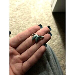 Silver and Blue Dolphin Necklace Charm